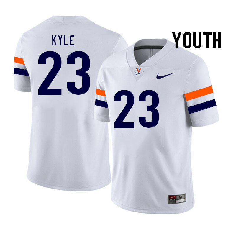 Youth #23 Tayvonn Kyle Virginia Cavaliers College Football Jerseys Stitched Sale-White - Click Image to Close